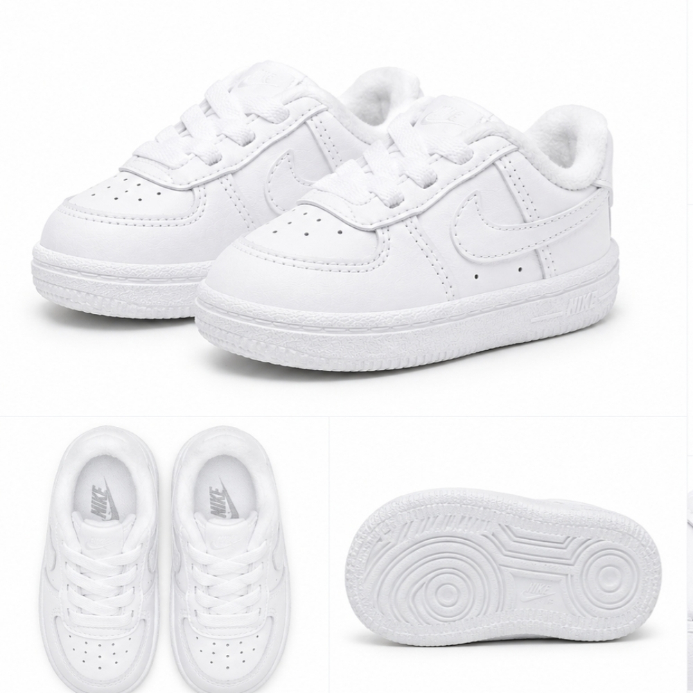 Brand new Nike Force 1 Crib (CB) baby sneakers in classic all-white. - Picture 3 of 4